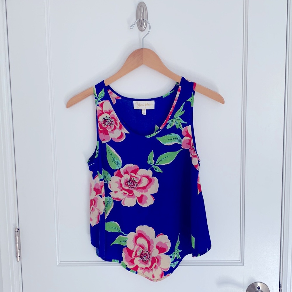 Yumi Kim Silk Open Back Floral Tank